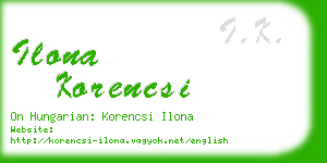 ilona korencsi business card